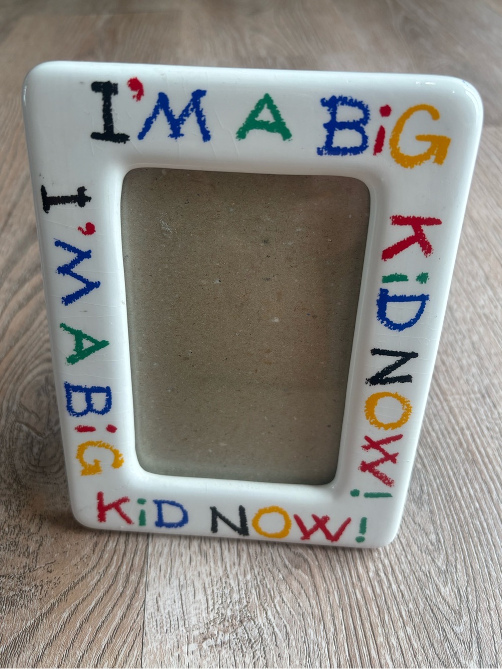 Vintage Ceramic “I’m a Big Kid Now” Picture Frame Made in Taiwan Kids Milestone